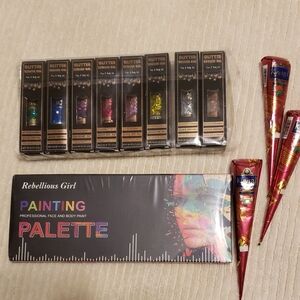 Painting Palette with Glitter Gel Set